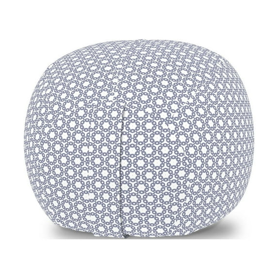 Modern Storage Toy Bag Chair, Abstract Concept Stars Ornaments Triangular Shapes in Geometric Design, Stuffed Animal Organizer Washable Bag, Small Size, Ceil Blue and White, by Ambesonne