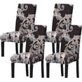 thumbnail image 1 of Modern Stretch Dining Chair Covers Removable Washable Spandex Slipcovers for High Chairs Kitchen, Dining Room, Hotel, Ceremony 2/4/6PCS Chair Protective Covers (Dark Grey, SET of 4), 1 of 3