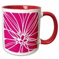 thumbnail image 1 of Modern Striking Floral Abstract Pattern in White on Magenta 15oz Two-Tone Red Mug mug-262197-10, 1 of 3
