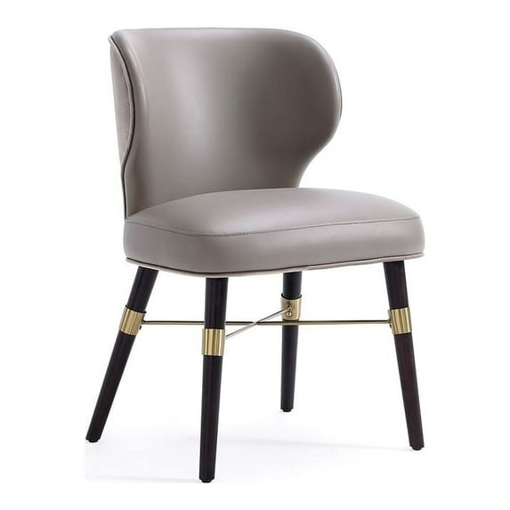 Manhattan Comfort Strine Dining Chair with Solid Wood Frame in Dark Taupe