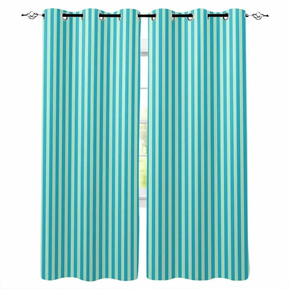 Modern Striped Kitchen Curtains Geometric Abstract Minimalist Cafe Short Curtains for Bathroom Blackout Window Curtain Grommet Small Window Treatment Tier Drapes for Bedroom Living Room 52"x45"x2