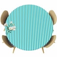 thumbnail image 1 of Modern Striped Round Tablecloth, Fitted Table Cover with Elastic for 45"-54" Round Tables, Geometric Abstract Minimalist Table Cloth Outdoor Indoor Dinning Party Waterproof Tablecloths, 1 of 7