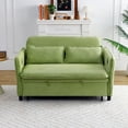thumbnail image 1 of Modern  Striped Sofa Bed with Pull-Out Feature and Adjustable Backrest Comfy for Daily Use, Green, 1 of 13