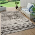 thumbnail image 1 of Modern Stripes Faded Geometric Indoor/Outdoor Gray 5' x 7' Area Rug, 1 of 9