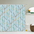thumbnail image 1 of Modern Stripes Geometric Pattern Shower Curtains Bathroom Curtain Frabic Waterproof Polyester Bath Curtain Decoration with, 1 of 5