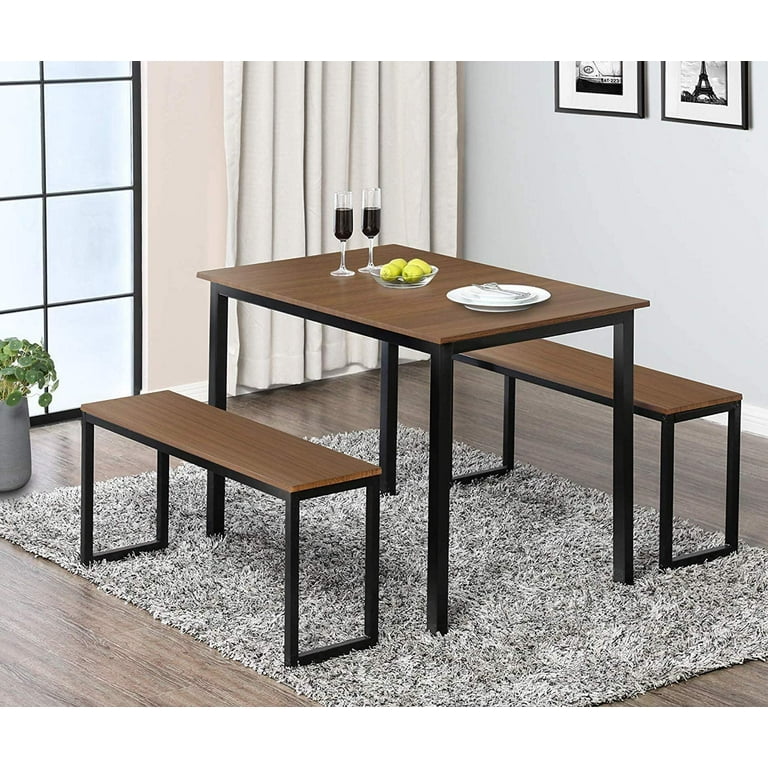 Homury modern studio soho dining table online with two benches 3 piece set