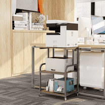Natwind 3 Tier Large Printer Stand, Adjustable Shelf, Home Office Organization Retro