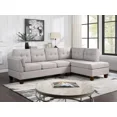 thumbnail image 1 of Modern Style 2pc Sectional Sofa and Chaise Light Gray Lenin Upholstered Button Tufted L-Shape Sofa Set, 1 of 3