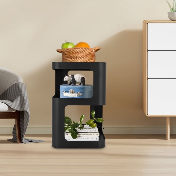 Modern Style 3-tier Side Table Coffee Table Sofa Bedside Table Free Standing Storage Organizer Space Saving Bedside Table