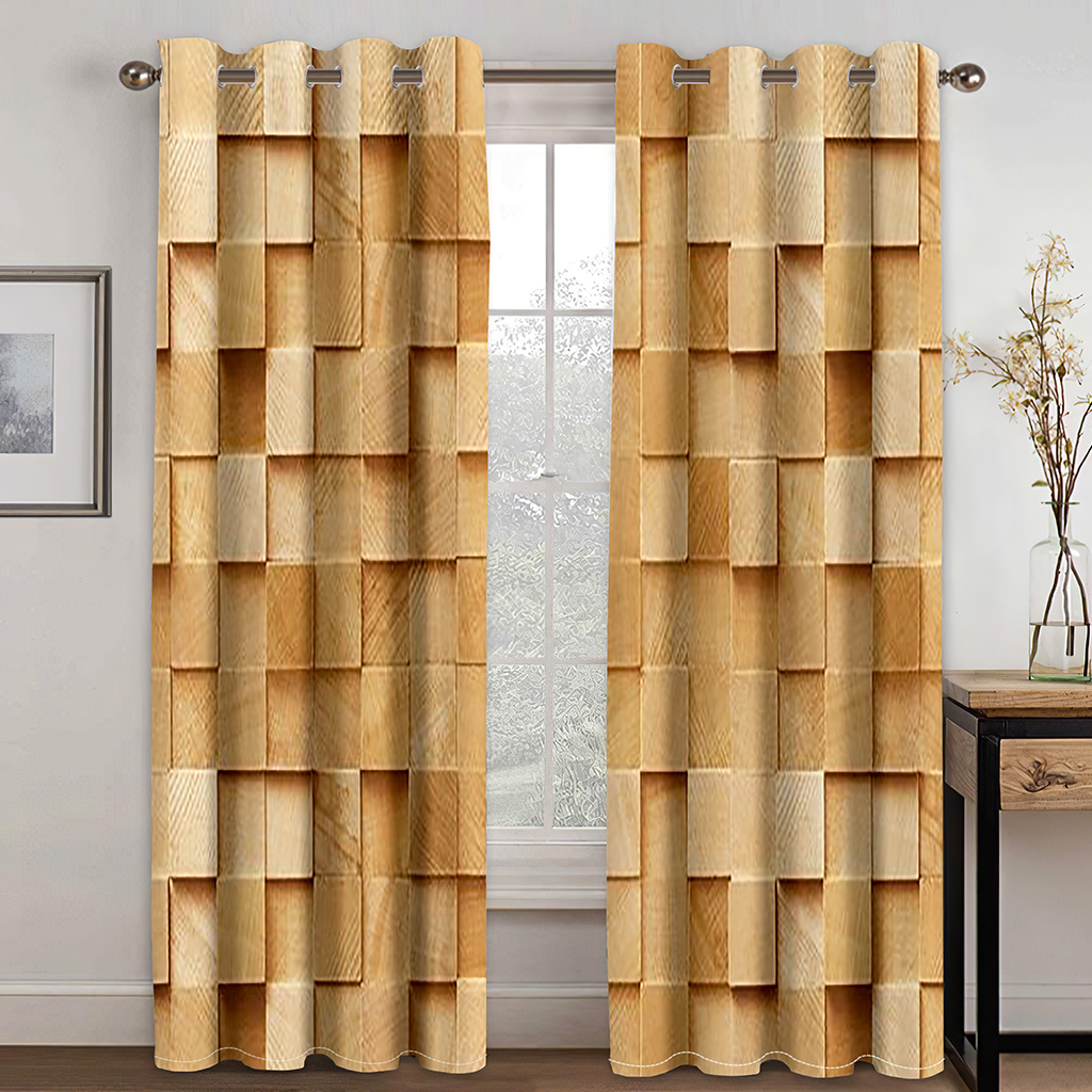 Modern Style Abstract Geometric 3D Printed Curtains for Bedroom Living ...