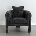 thumbnail image 1 of Modern Style Accent Chair with Pillow，Linen Fabric Leisure Chair with Comfortable Backrest, Upholstered  Armchair  for Living Room, Bedroom, Guest Room,Office, Rock Black, 1 of 7