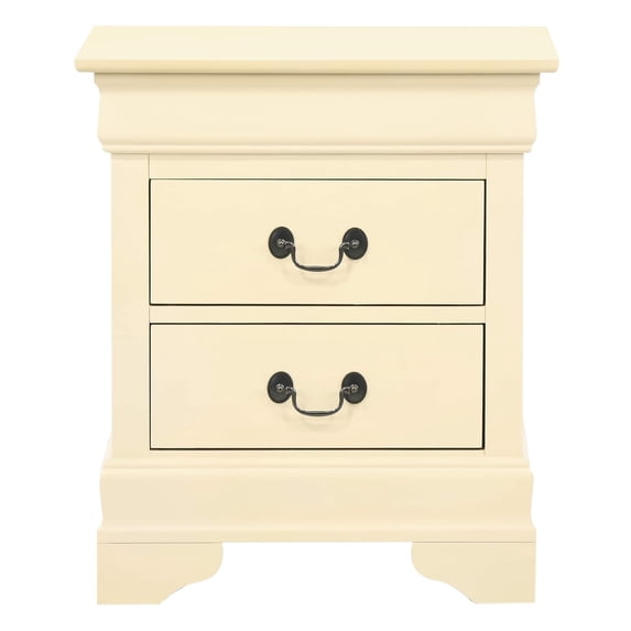 Modern Style Bedroom Furniture, 2 Drawer Wooden NightStand, 24" H x 16" W x 21" D Beige