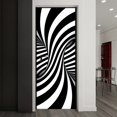 thumbnail image 1 of Modern Style Black Geometric 3D Door Wallpaper Sticker Adhesive PVC Waterproof Poster for Whole Door Wrap Cover Decoration, 1 of 6
