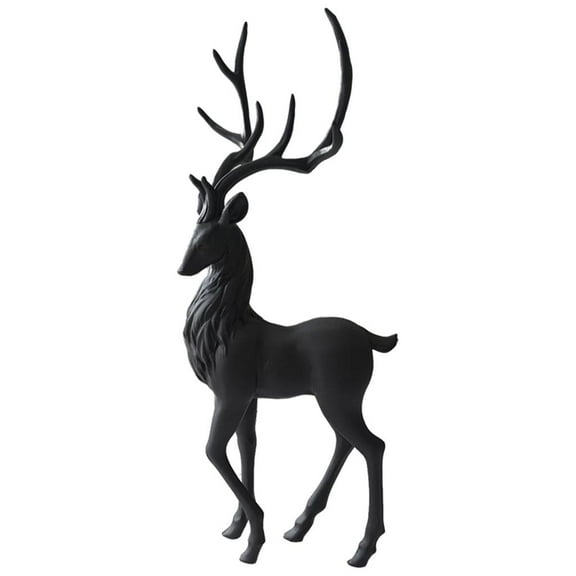 Modern Style Black Reindeer Ornaments Holiday Deer Decoration Statue Sculpture Standing