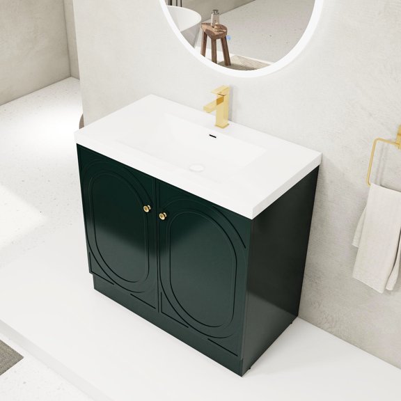 Modern Style, Cabinet-Basin Integral Design | Put Bathroom Necessities, Adjustable Shelves | Have Concise, Functional and Extra Space