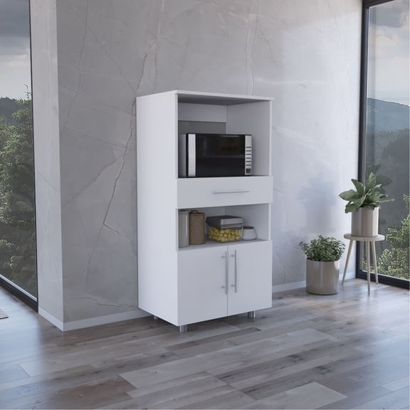 Modern Style Cabinet | Kitchen Microwave and Item Storage | Tidy and Functional Space