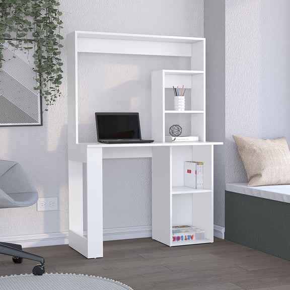 Modern Style Computer Desk | 38.8"W X 17.7"D Work Surface | Convenient for Laptop or Desktop Use