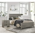 thumbnail image 1 of Modern Style Furniture Panel Bed and Nightstands 3pc Set Cal King Size Bedroom Dark Gray Headboard Footboard, 1 of 6