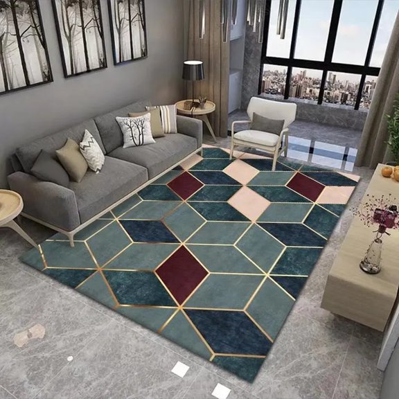 Modern Style Geometric Carpet Living Room Decoration Home Mat Bedroom Decor Non-slip Large Rugs for Hallway Rug Creative Carpets