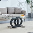 thumbnail image 1 of Modern Style Glass Top MDF Coffee Table with Black Base, Suitable for Living Rooms and Lounge Areas, with Product Dimensions of 47.2*25.6*17.8Inches., 1 of 9