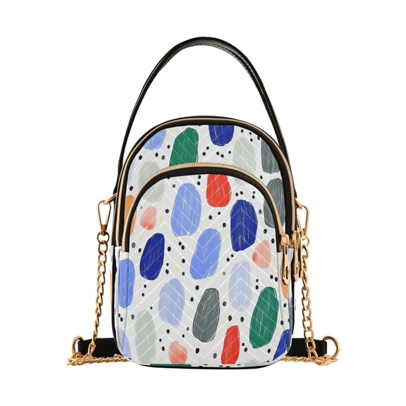 Modern Style Hand Drawn Women's Crossbody Handbags Leather Crossbody Bags Fanny Pack Chest Bag for Travel