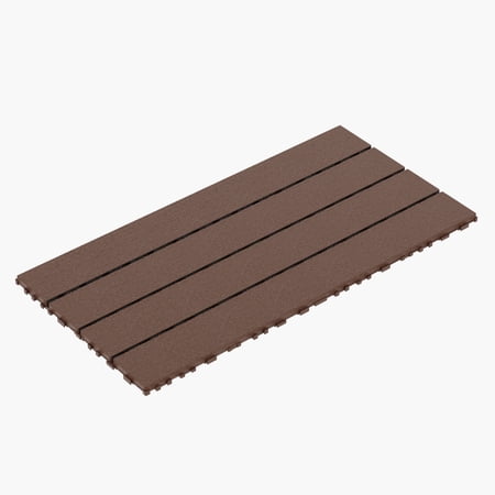 Modern Style Interlocking Patio Deck Tiles, Easy DIY Floor Tiles for Porch Poolside - 24 pcs Red Brown