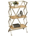 thumbnail image 1 of Modern Style Jamie Three Tier Gold Floor Shelf 41 Inches High, 1 of 5
