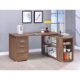 thumbnail image 1 of Modern Style L-Shaped Wooden Office Desk, Brown, 1 of 1