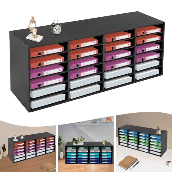 Modern Style Mail Organizer 6 Tiers PVC Literature Organizers 24-Slots Paper Sorter Organizer