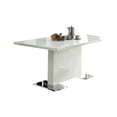 thumbnail image 1 of Modern Style Metal Dining Table with T Shaped Design Structure, White- Saltoro Sherpi, 1 of 5