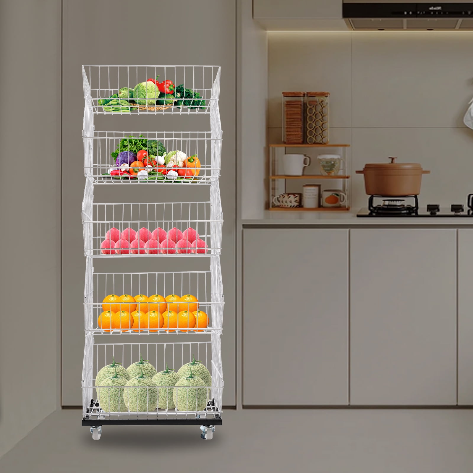 Modern Style Metal Display Rack, White Color 5 Tier Display Rack ...