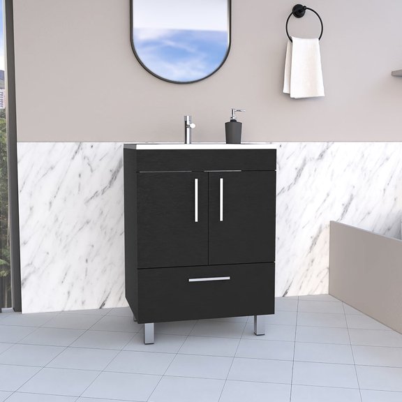 Modern Style & Particle Board Build - Ideal for Bathroom Use, Adds Sophisticated Touch