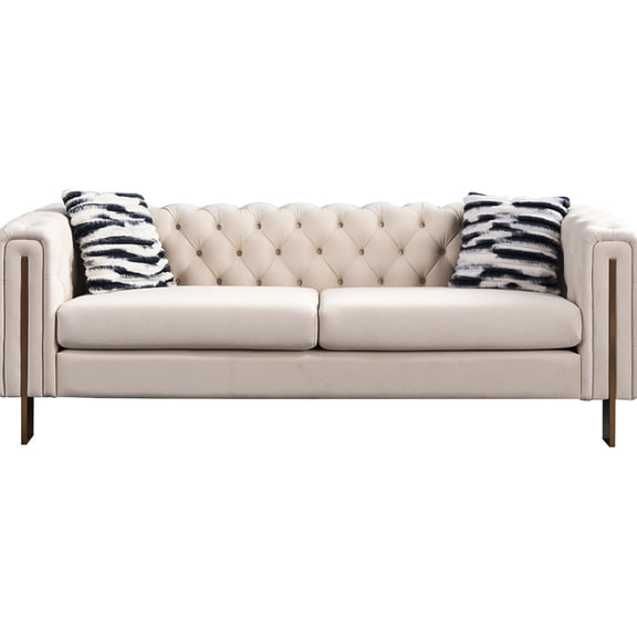 Modern Style Sofa + Gold Metal Accents-Decorating Multiple Rooms + Eye - Catching Look