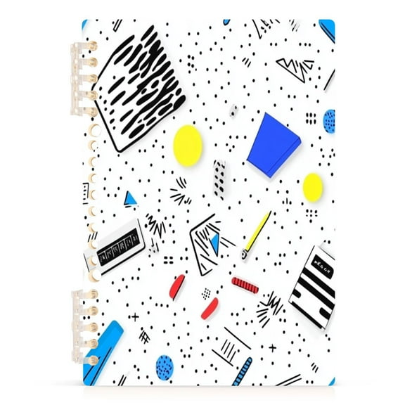 Modern Style Speckled Design A5 8.3x5.7in PP Notebook, Adjustable Rings, 60 Sheets, Diary or Journey Note