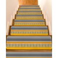 thumbnail image 1 of Modern Style Stair Treads Non Slip for Steps Yellow White Diamond Red Stripes Black Gray Rectangle 15 Pcs Reusable Adhesive Stair Runner Mats for Dogs Elders Carpet Treads Rugs for Staircase 8x30 In, 1 of 7