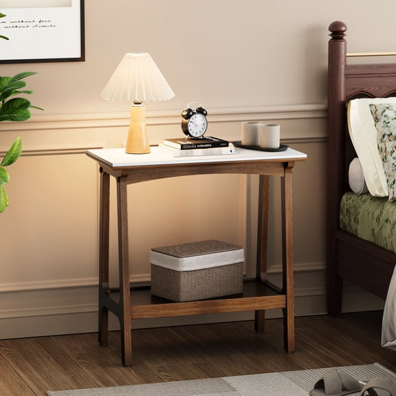 Modern Style Storage Table For Bedroom Living Room, Walnut End With Room Entryway