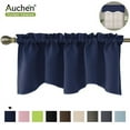 thumbnail image 1 of Modern Style Valance Curtains, AUCHEN Ultra Elegant Solid Color Short Curtain Valance, Pocket Valances for Windows - Bathroom, Living Room and Kitchens - 52" x 18",2 PCS, 1 of 6