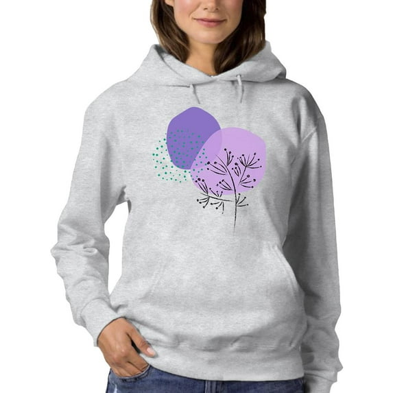 Modern Style Violet Nature Hoodie Women -Image by Shutterstock, Female Small