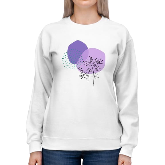 Modern Style Violet Nature Sweatshirt Women -Image by Shutterstock, Female 3X-Large