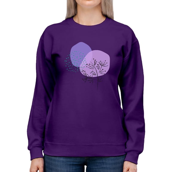 Modern Style Violet Nature Sweatshirt Women -Image by Shutterstock, Female Large