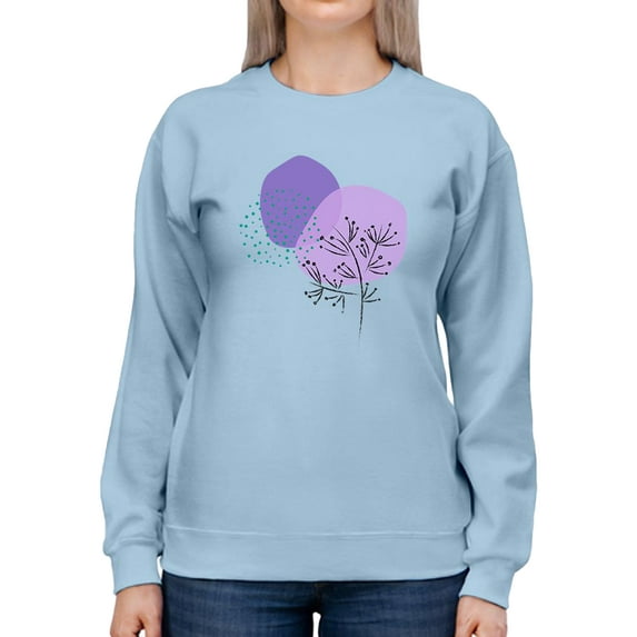 Modern Style Violet Nature Sweatshirt Women -Image by Shutterstock, Female XX-Large