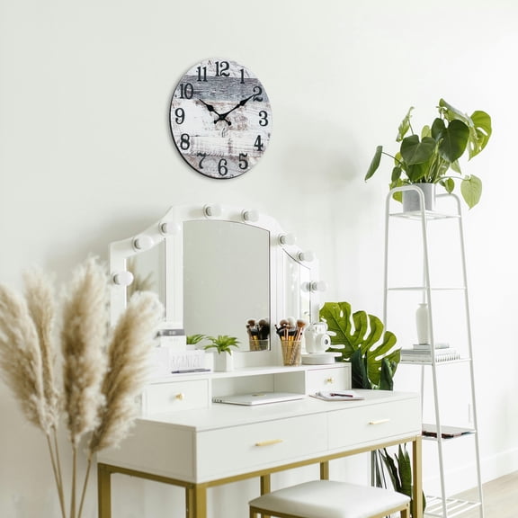 Modern Style Wall Clock with 24 Hour Display for Living Room Bedroom and Density Board Hanging Timepiece Featuring Design