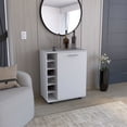 thumbnail image 1 of Modern Style Wick Bar Cart | Used in Dining Room for Display | Features Integrated Wine Storage and Concealed Shelf, 1 of 4
