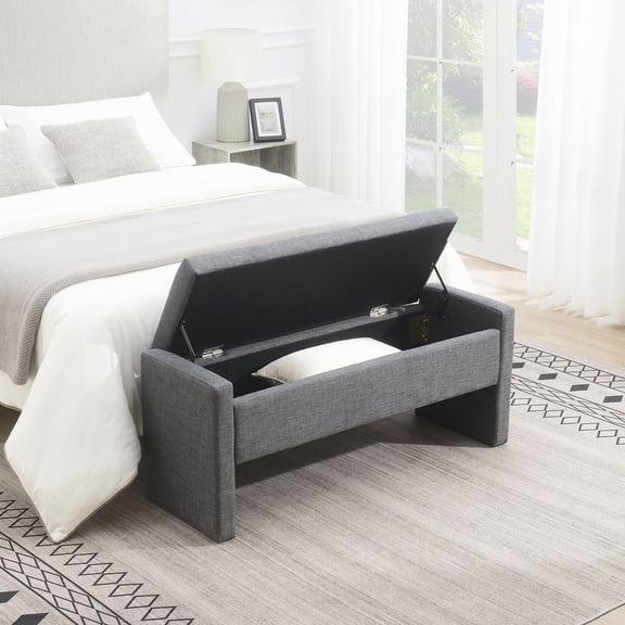 Modern Style Window Bench with Storage - Soft Seat for Reading and Relaxing in Bedroom