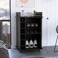 thumbnail image 1 of Modern Styling Bar Cart, Carbon Finish | Applicable to Party Settings and Daily Use | Offers Functional Storage and Lockable Wheels, 1 of 3