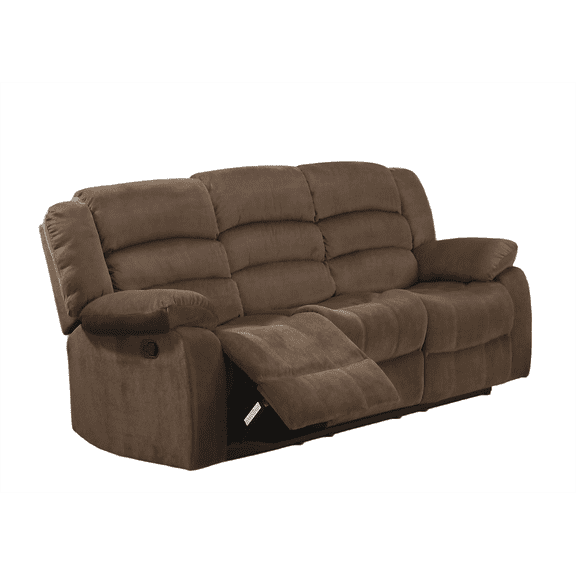 Modern & Stylish 3-Seater Upholstered Sofa, Brown, with Pillow-Top Armrests