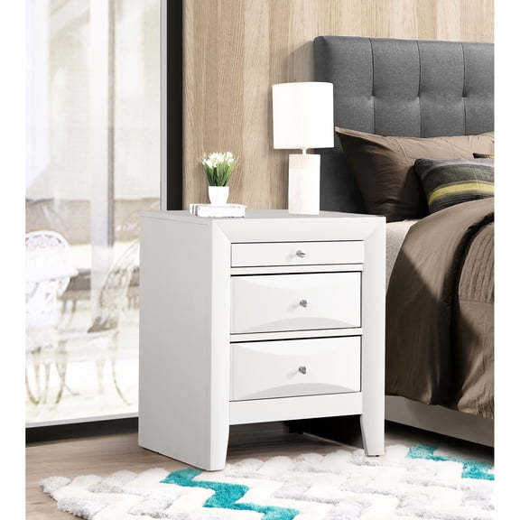Modern Stylish Touch / Bedroom Nighttime Use / Easy - Install White Nightstand