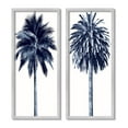 thumbnail image 1 of Modern Summer Palms Detailed Nature Botanical & Floral Graphic Art Gray Framed Art Print Wall Art, Set of 2, 1 of 8