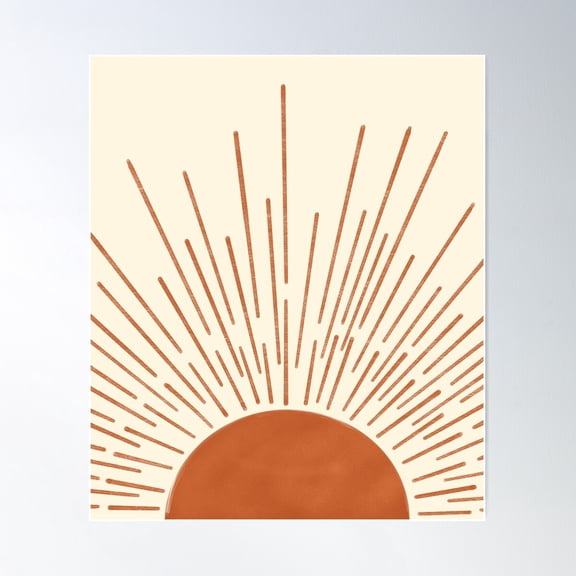 Modern Sun Rustic Geometric Abstract Poster, 16x24 UNFRAMED