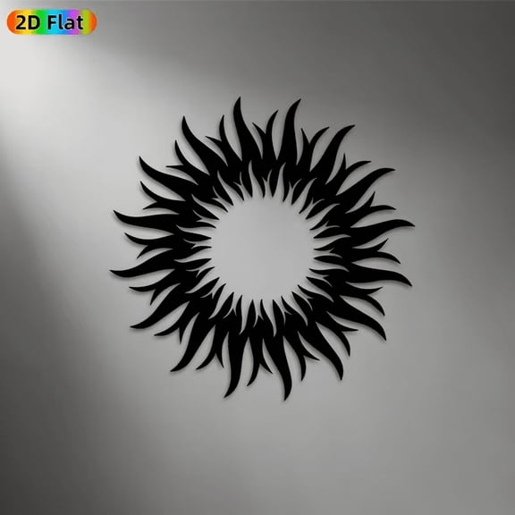 Modern Sunburst Metal Wall Decor for Living Room or Garden Fence